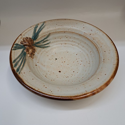 Click to view detail for #260211 Serving Bowl  Sand with Pinecone $22
